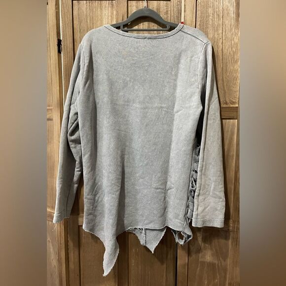 EUC. CCK skeleton raw edge crewneck criss-cross cut out - Picture 2 of 2